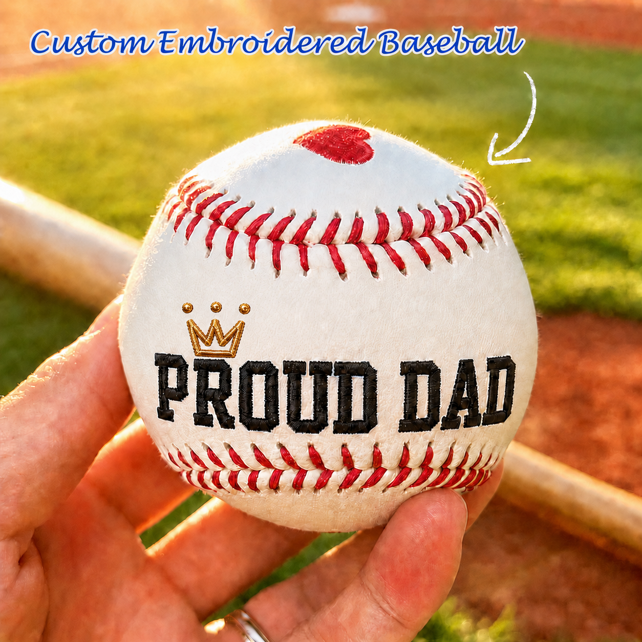 Custom Embroidered Baseball Personalised Keepsake Softball Baseball Gifts Fathers Day Gift from Kids