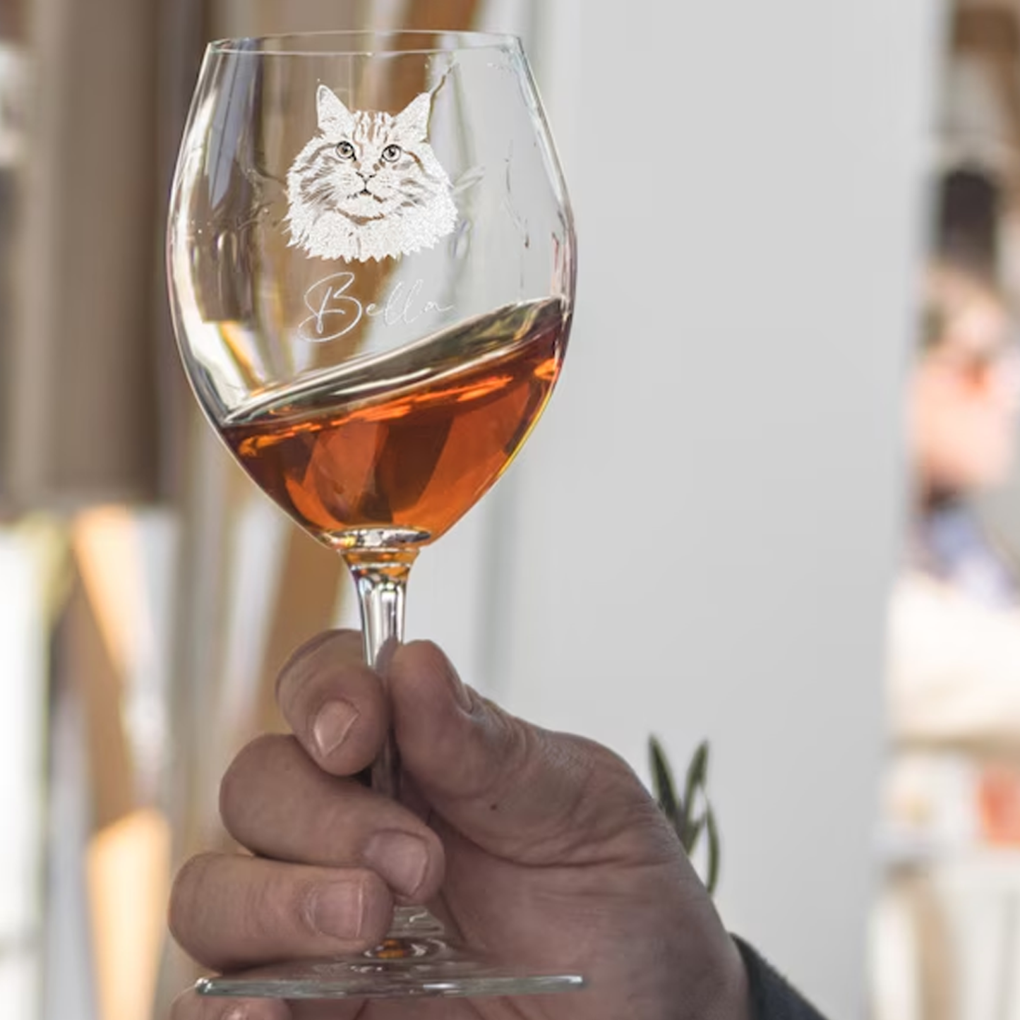 Custom Etched Photo Engraved Wine Glass Personalised Portrait Picture Glass Memorial Gift