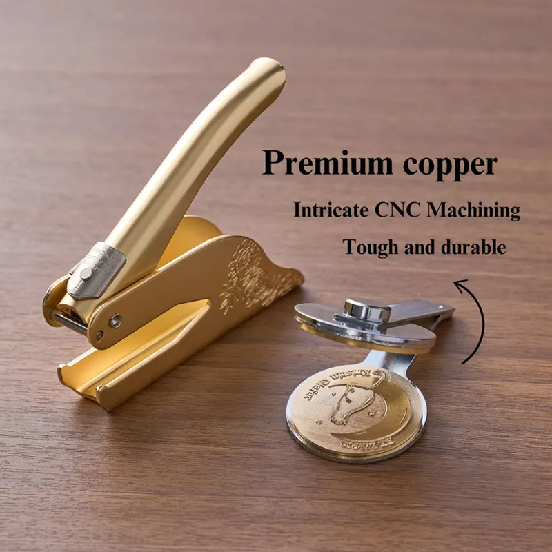 Custom Metal Book Embosser for Book Lover Gifts Handheld Personalised Embosser Book Stamp Library Stamp Gift for Readers, Teachers & Home Libraries