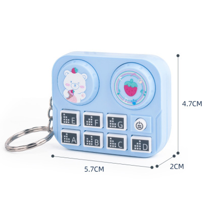 Mini Music Playable DJ Cartoon Creative Lighting Electronic Game Console Keychain Pendant Toy