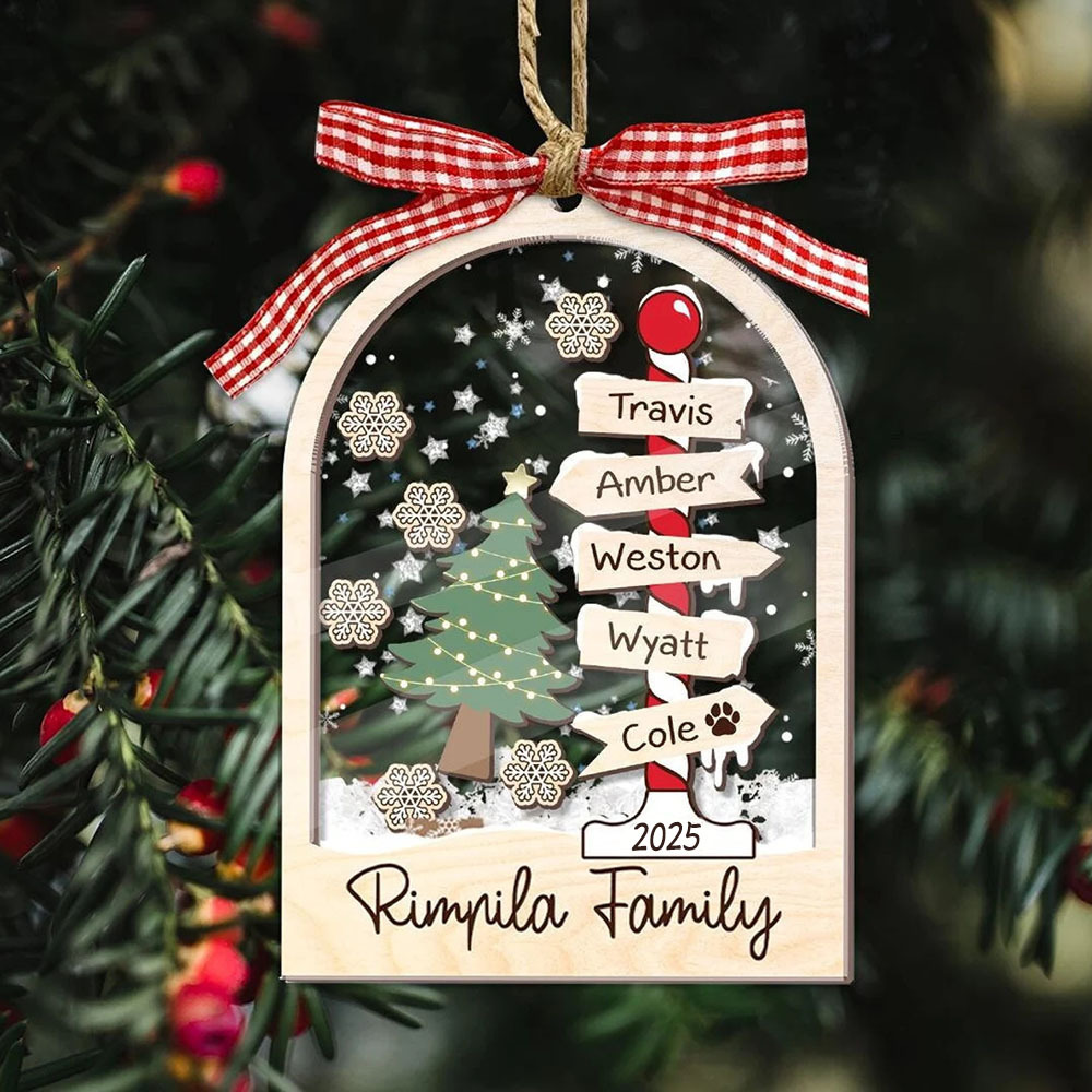 Personalised 4D Shake Family Christmas Ornaments Family Tree Ornament Christmas Gift