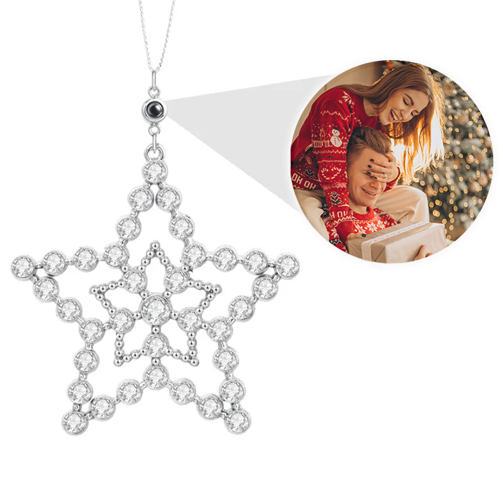 Personalised Photo Projection Snowflake Ornaments with Picture Inside