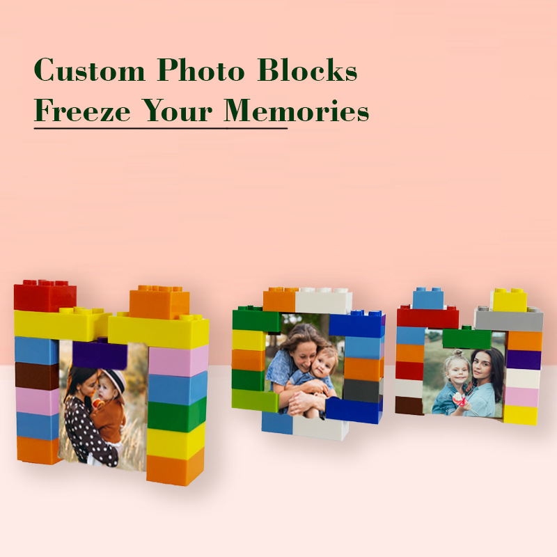 Custom Building Brick Puzzle Personalised Building Block Mom Heart Photo Block Gifts for Mom