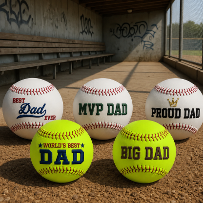 Custom Embroidered Baseball Personalised Keepsake Softball Baseball Gifts Fathers Day Gift from Kids