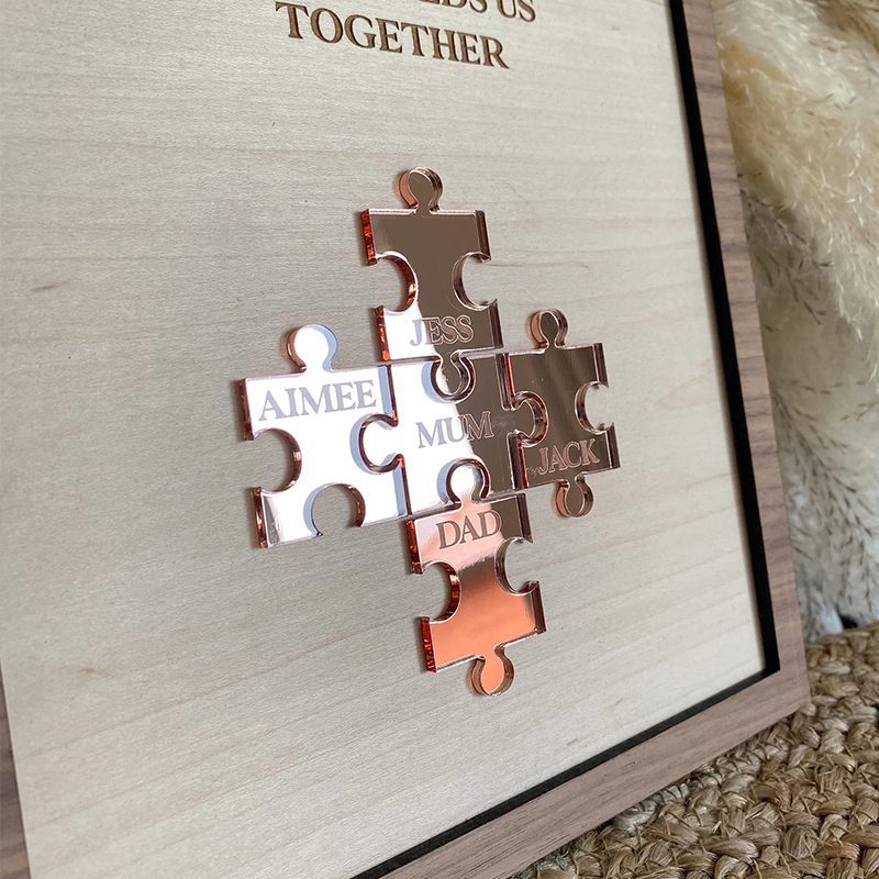 Personalised Name Wooden Puzzle Custom Sign Frame Mothers Day Gifts