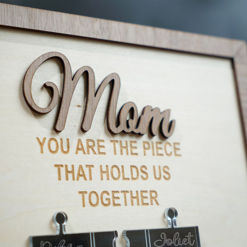Personalised Name Wooden Puzzle Custom Sign mum You Are the Piece That Holds Us Together Gifts for mum