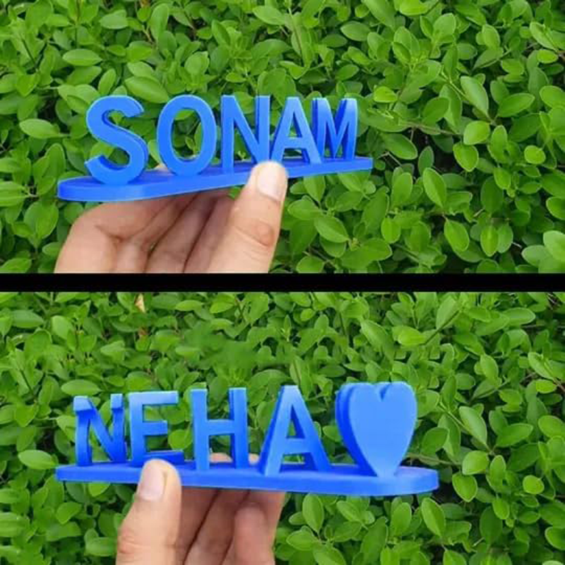 Personalised Dual Name Illusion Love 3D Printed Custom Name Plate Customized Double Sided Words Plate Best Valentines Gift