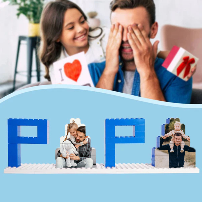 Custom Photo Building Brick Puzzle Personalised Building Block Papy Gifts for Father