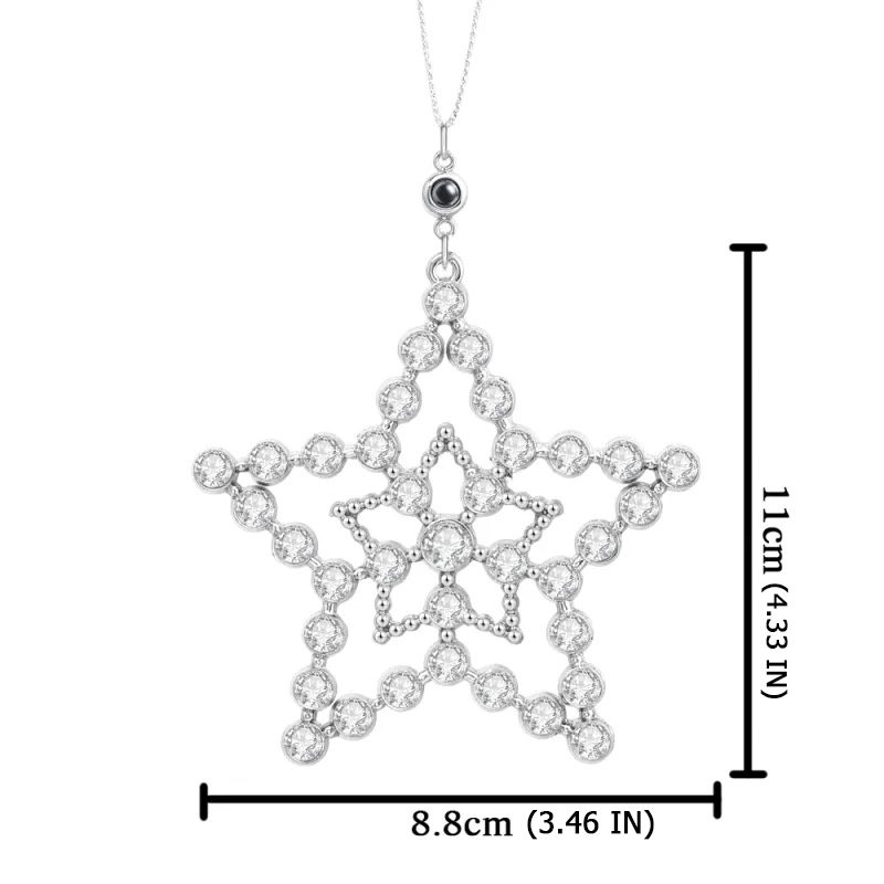 Personalised Photo Projection Snowflake Ornaments with Picture Inside Christmas Tree Decoration Gifts