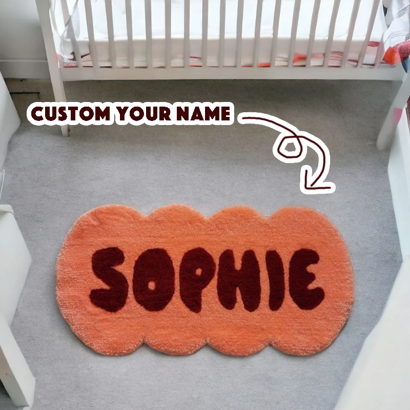 Handcraft Personalised Tufting Rug with Name Punch Needle Dorm Decor Gift for Teens