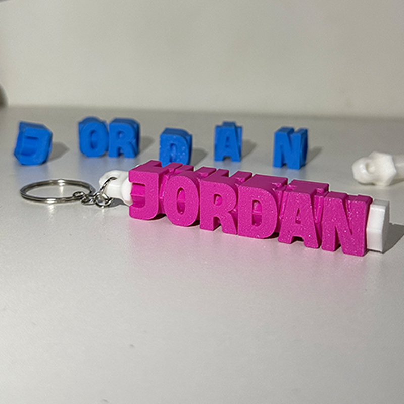 Personalised 3D Printed Name Keychain Custom Text Key Ring  Name Tags for School Bags Unique Gifts for Kids