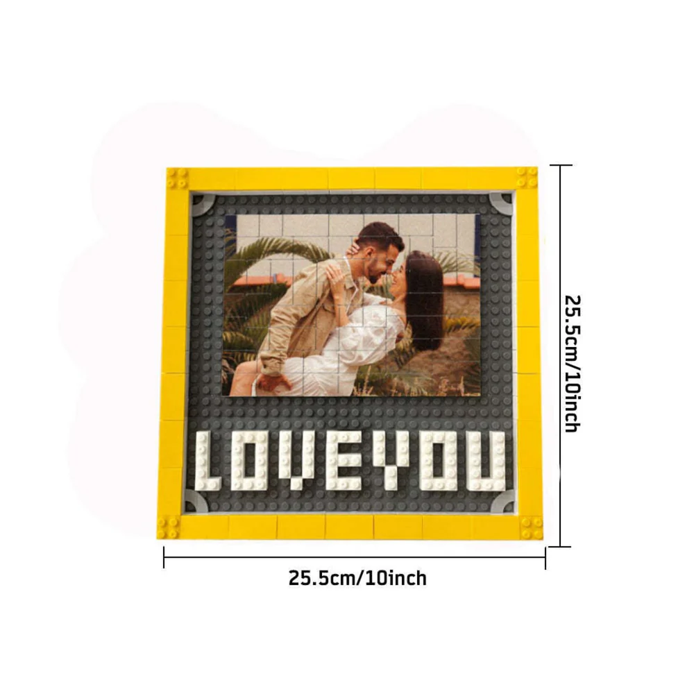Custom Building Brick Valentine's Day Gift Photo Block Personalised I Love You Puzzle Brick Gift