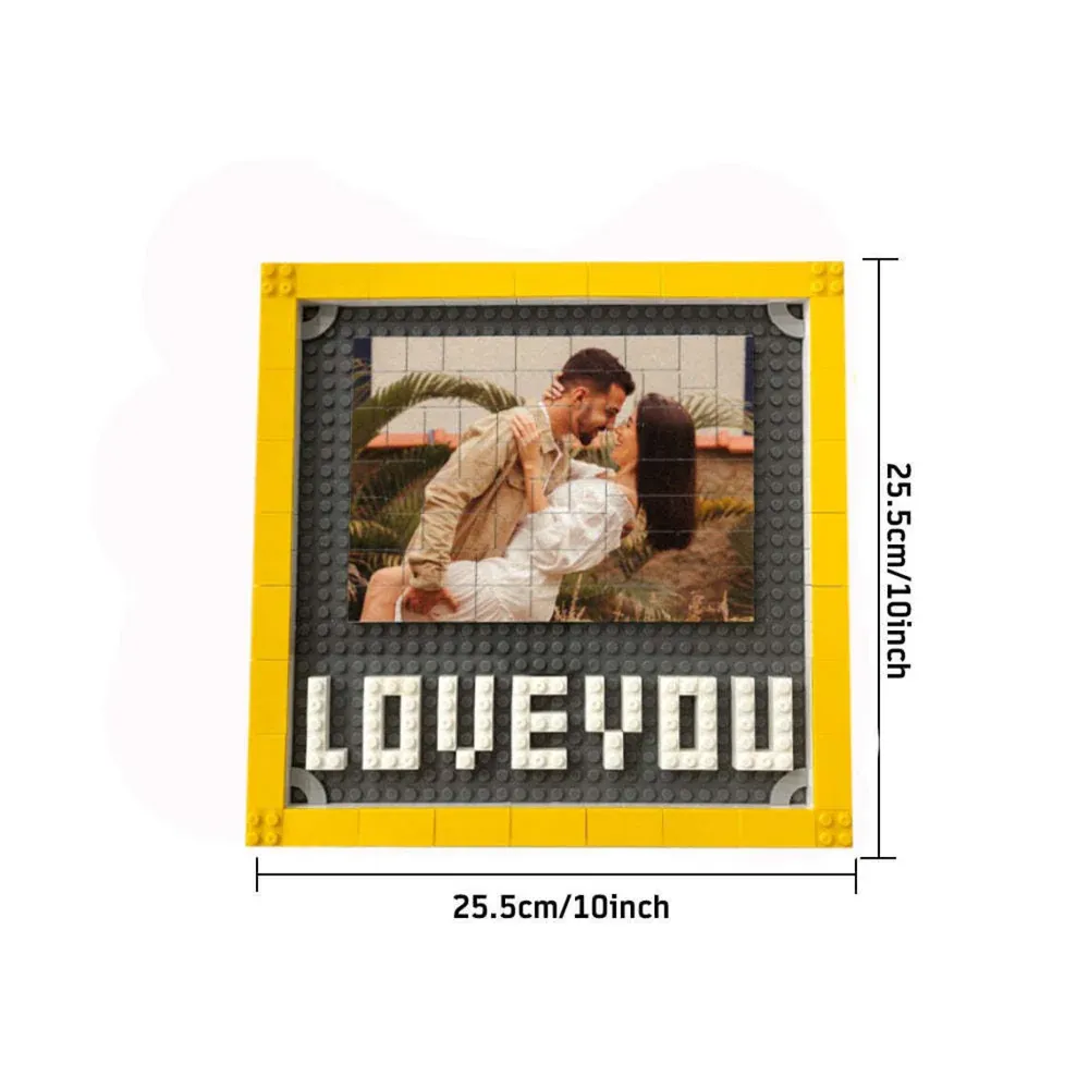 Custom Building Brick Valentine's Day Gift Photo Block Personalised I Love You Puzzle Brick Gift