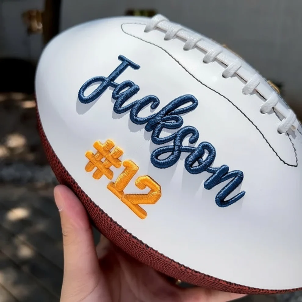 Personalised Embroidered Football Custom Keepsake Ball Fathers Day Gift from Kids