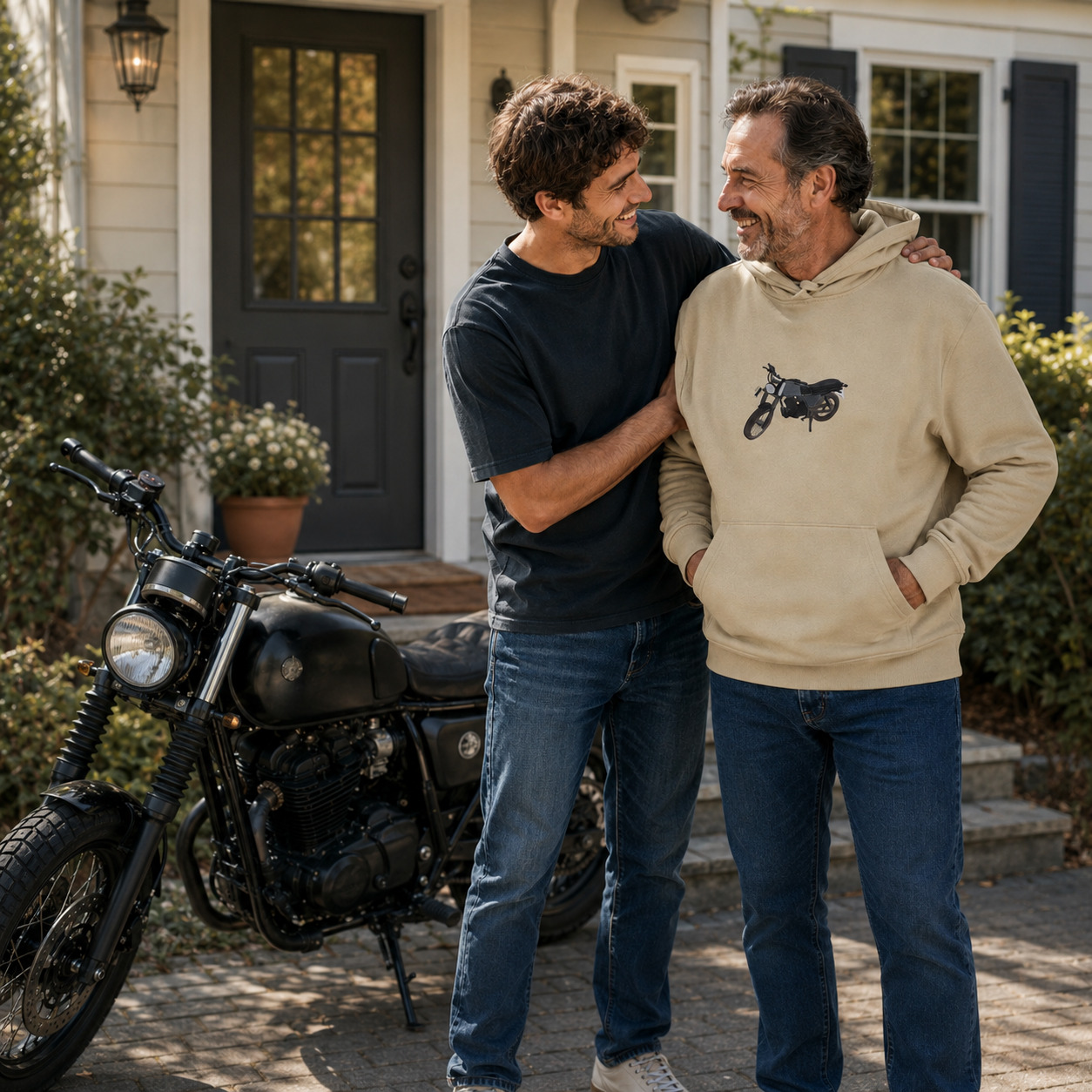 Personalised Motorcycle Photo Hoodie Custom Embroidered Car Sweatshirt Car Lovers Gift for Dad