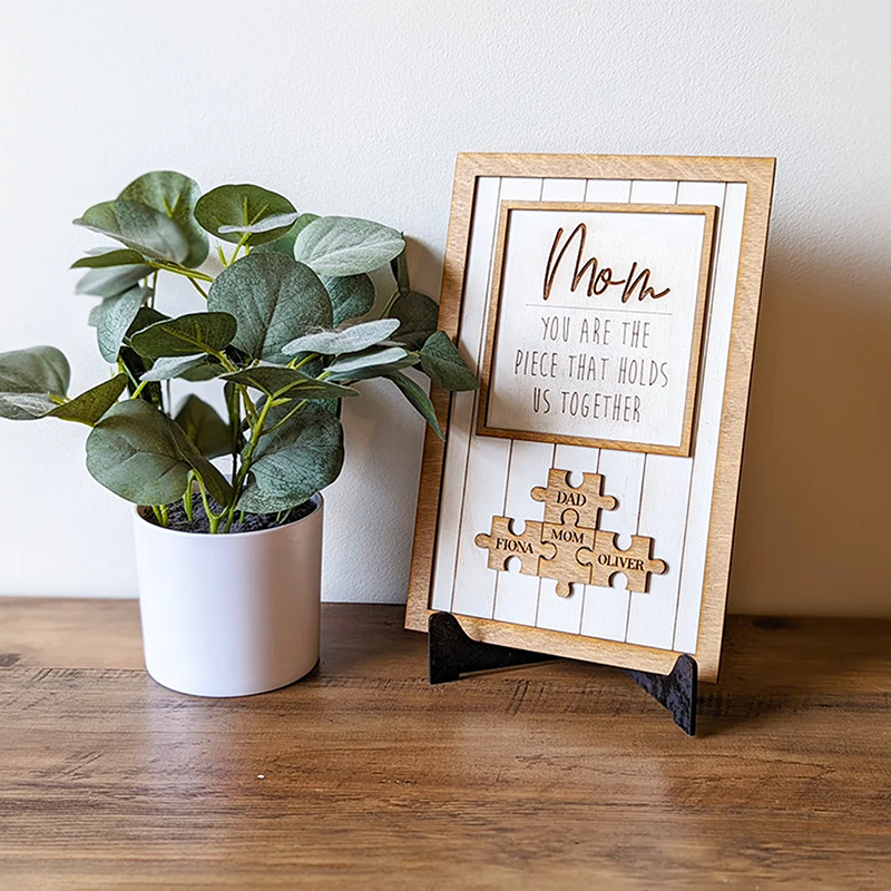 Personalised Name Wooden Puzzle Custom Sign Frame Mothers Day Gifts