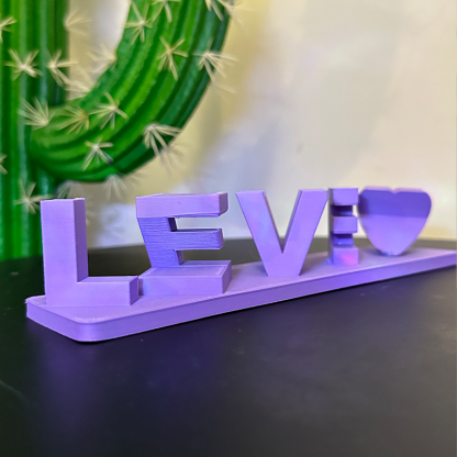 Personalised Dual Name Illusion Love 3D Printed Custom Name Plate Customized Double Sided Words Plate Best Valentines Gift