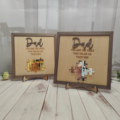 Personalised Name Wooden Puzzle Custom Sign Dad You Are the Piece That Holds Us Together Gifts for Father