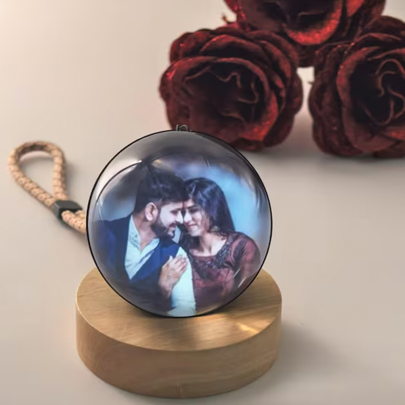 Personalised Video 3D Globe Crystal Ball with Sound Custom Album and Video Player Playable Memory Sphere Anniversary Christmas Gifts