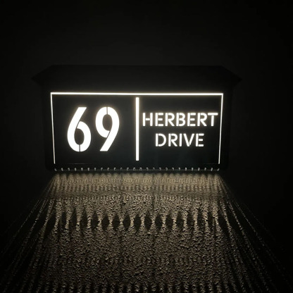 Customized Solar Lighted House Sign Laser Cut Address Plaque with LED Number Waterproof Design