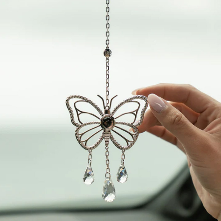 Personalised Butterfly Photo Sun Catcher Christmas Gift for Grandmother