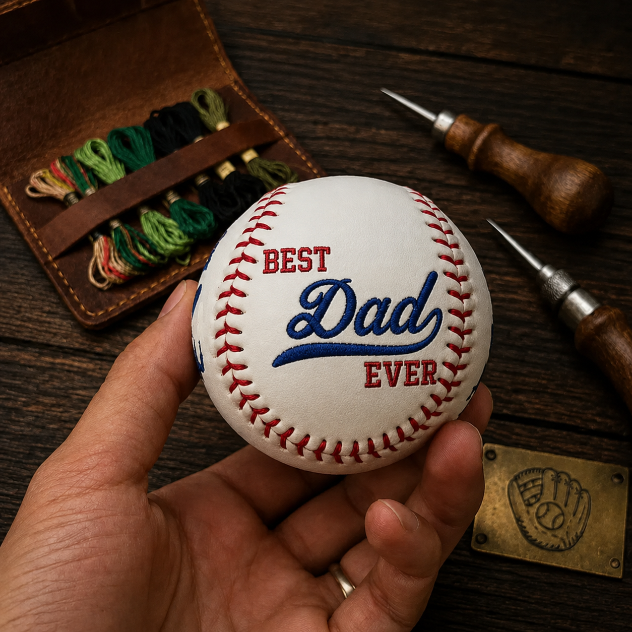 Custom Embroidered Baseball Personalised Keepsake Softball Baseball Gifts Fathers Day Gift from Kids