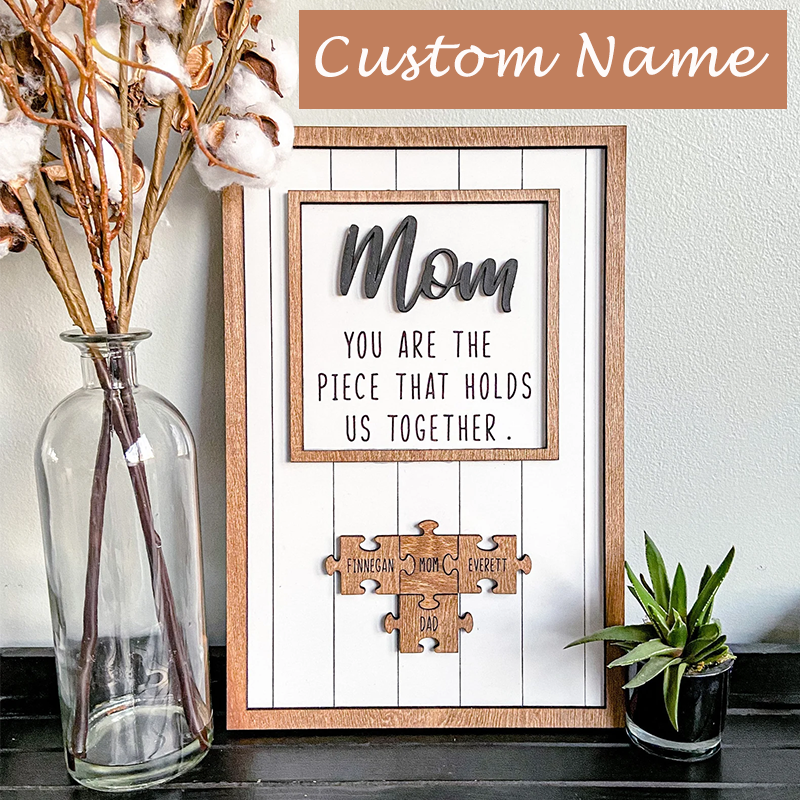 Personalised Name Wooden Puzzle Custom Sign Frame Mothers Day Gifts