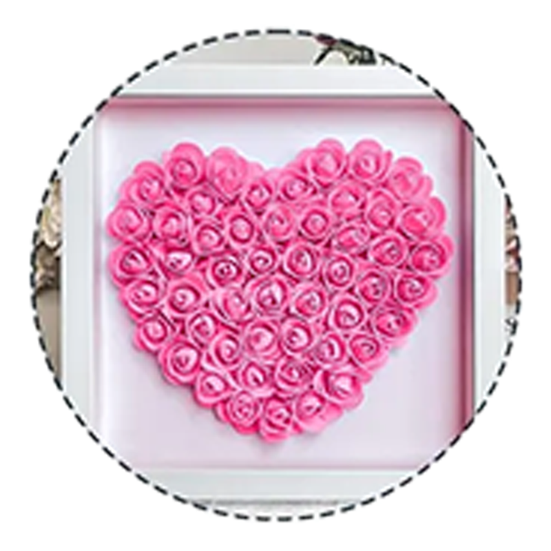 Personalised Mom Flower Shadow Box with Kids Name Custom Heart Rose Fr