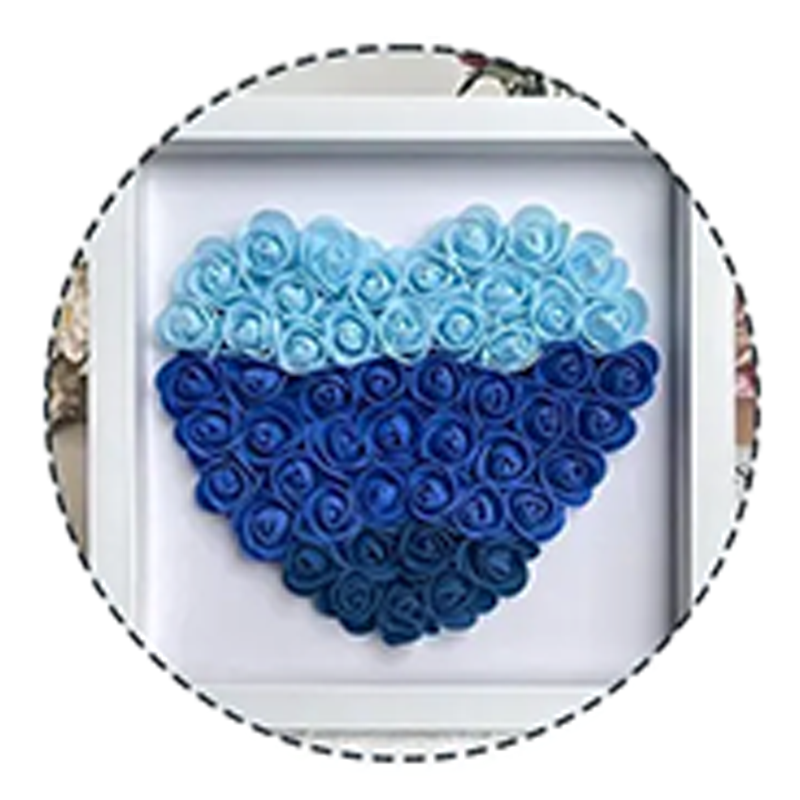 Personalised Mom Flower Shadow Box with Kids Name Custom Heart Rose Fr