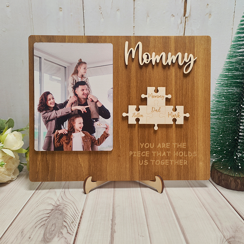 Personalised Photo and Name Wooden Puzzle Custom Sign Gifts for Mum