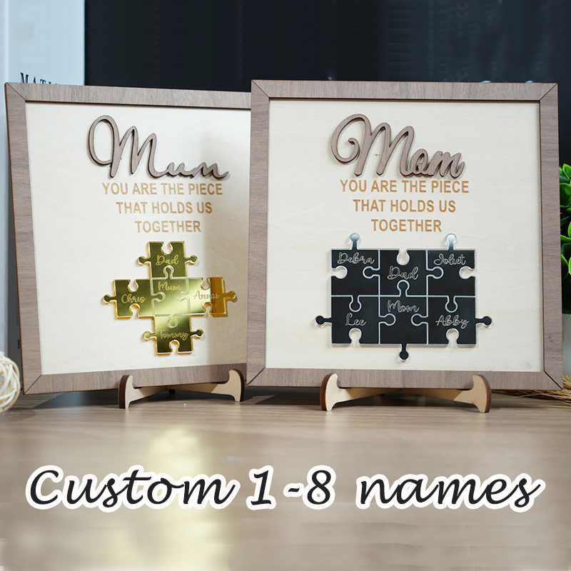 Personalised Name Wooden Puzzle Custom Sign mum You Are the Piece That Holds Us Together Gifts for mum