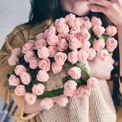 FINISHED Handmade Crochet Flower Throw Blanket Bouquet Rose Bouquet Knitted Bouquet Ready-Made Blanket Mothers Day Gifts