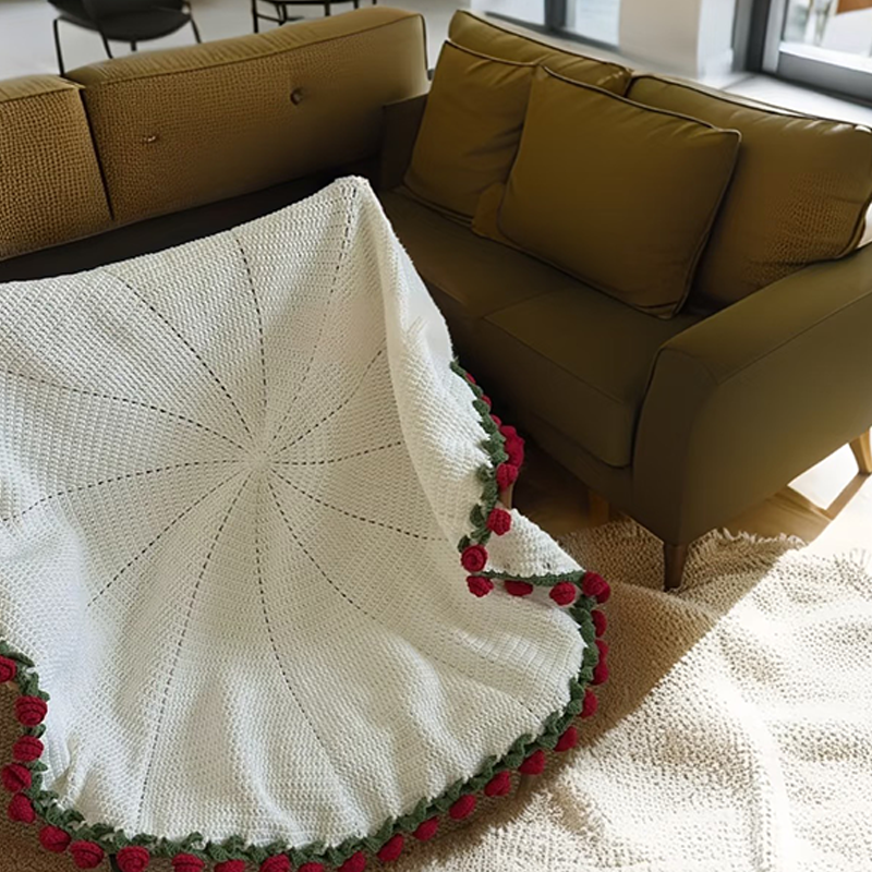 FINISHED Handmade Crochet Flower Throw Blanket Bouquet Rose Bouquet Knitted Bouquet Ready-Made Blanket Mothers Day Gifts