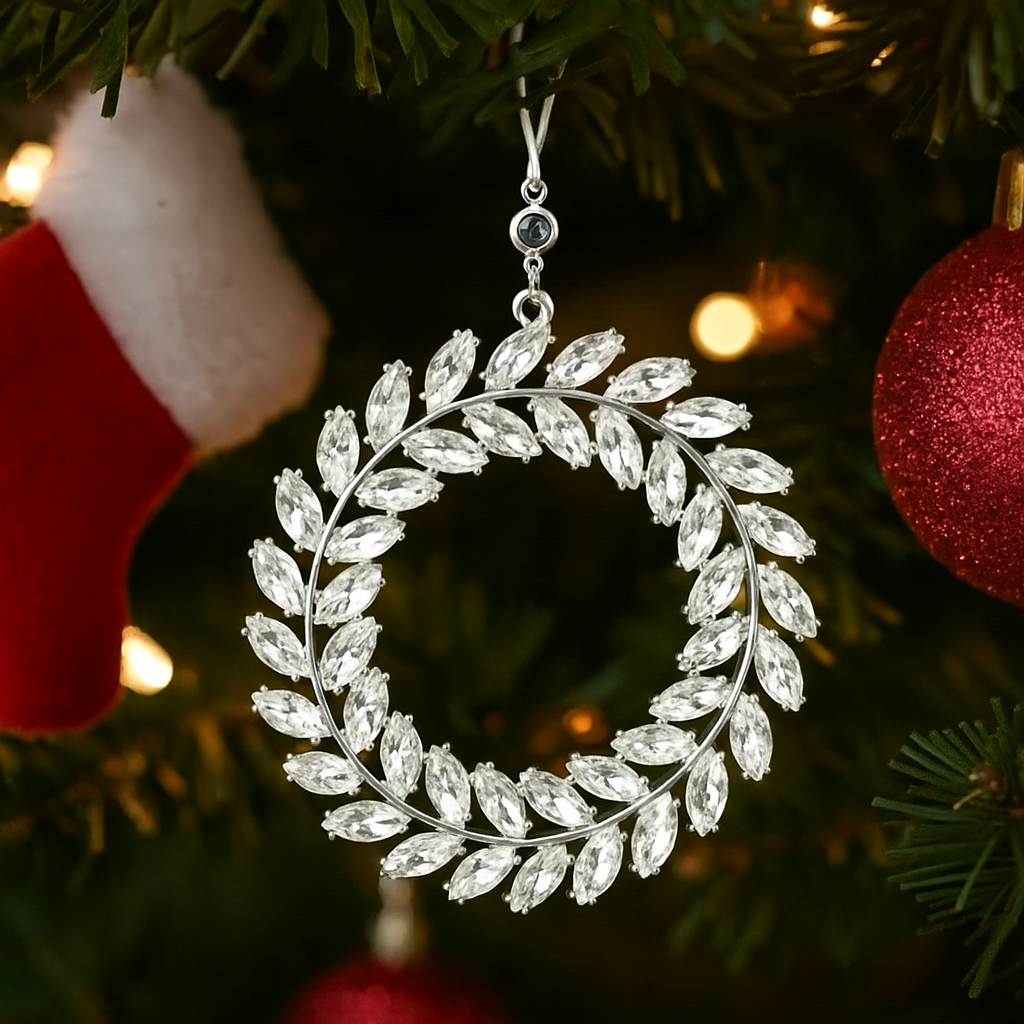 Personalised Photo Wreath Projection Ornaments Christmas Tree Decoration Ornaments with Picture Inside Christmas Gifts