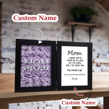 Custom Kids Names Heart Flower Shadow Box Personalised Flower Frame Mothers Day Gifts