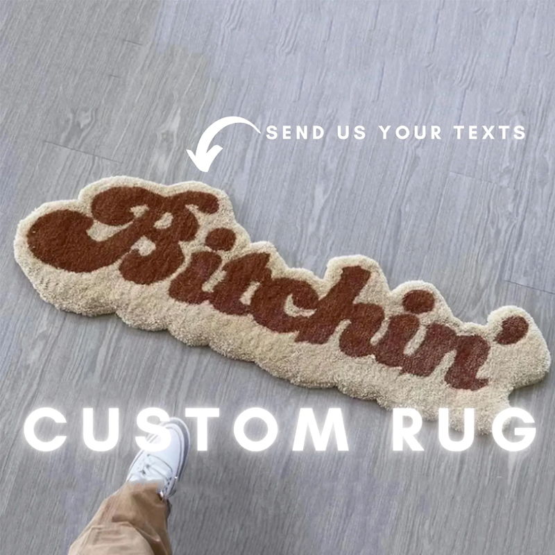 Custom Name Tufted Rug Punch Needle Personalised Kids Room Carpet Gift