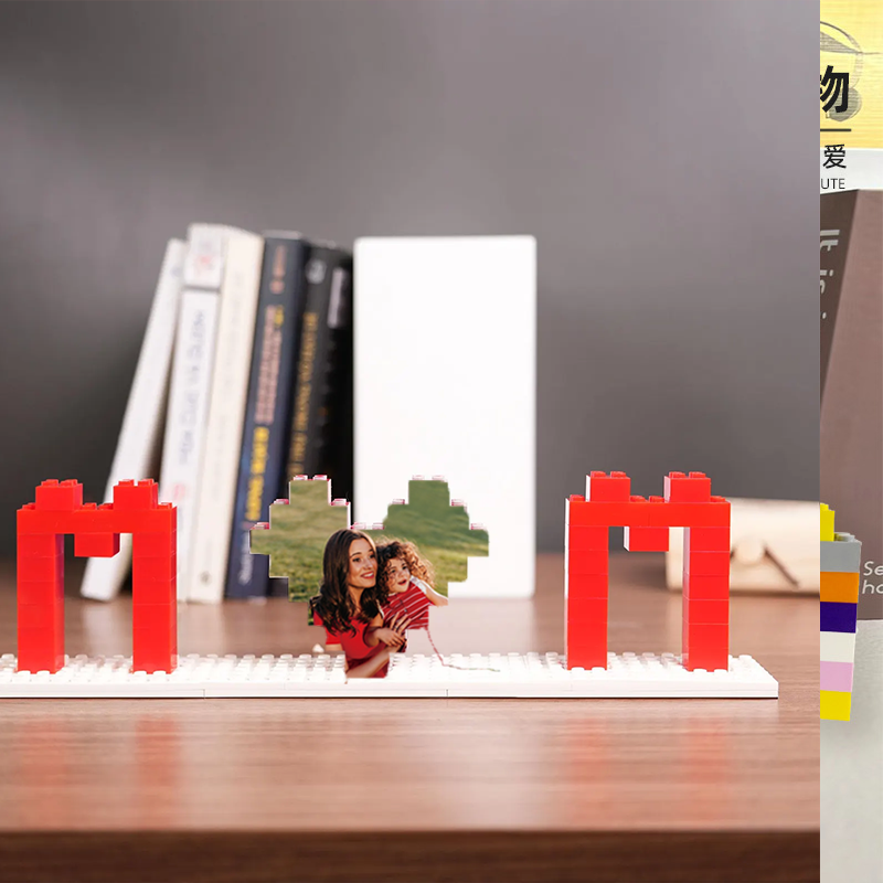 Custom Building Brick Puzzle Personalised Building Block Mom Heart Photo Block Gifts for Mom