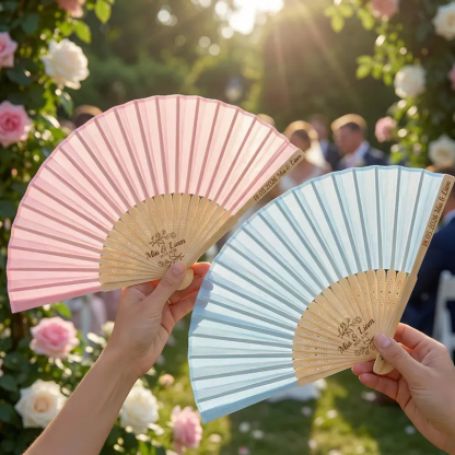 Personalised Folding Fans for Weddings Custom Engraved Hand Fan Bridesmaid Gift Set of 6 Bridal Shower Party Favors
