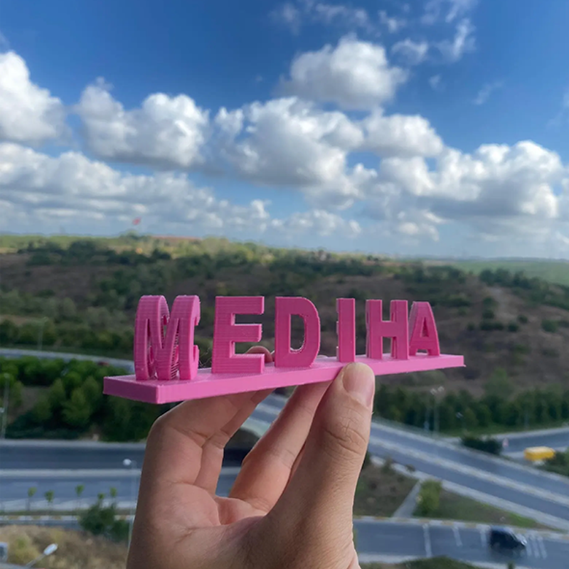 Personalised Dual Name Illusion Love 3D Printed Custom Name Plate Customized Double Sided Words Plate Best Valentines Gift