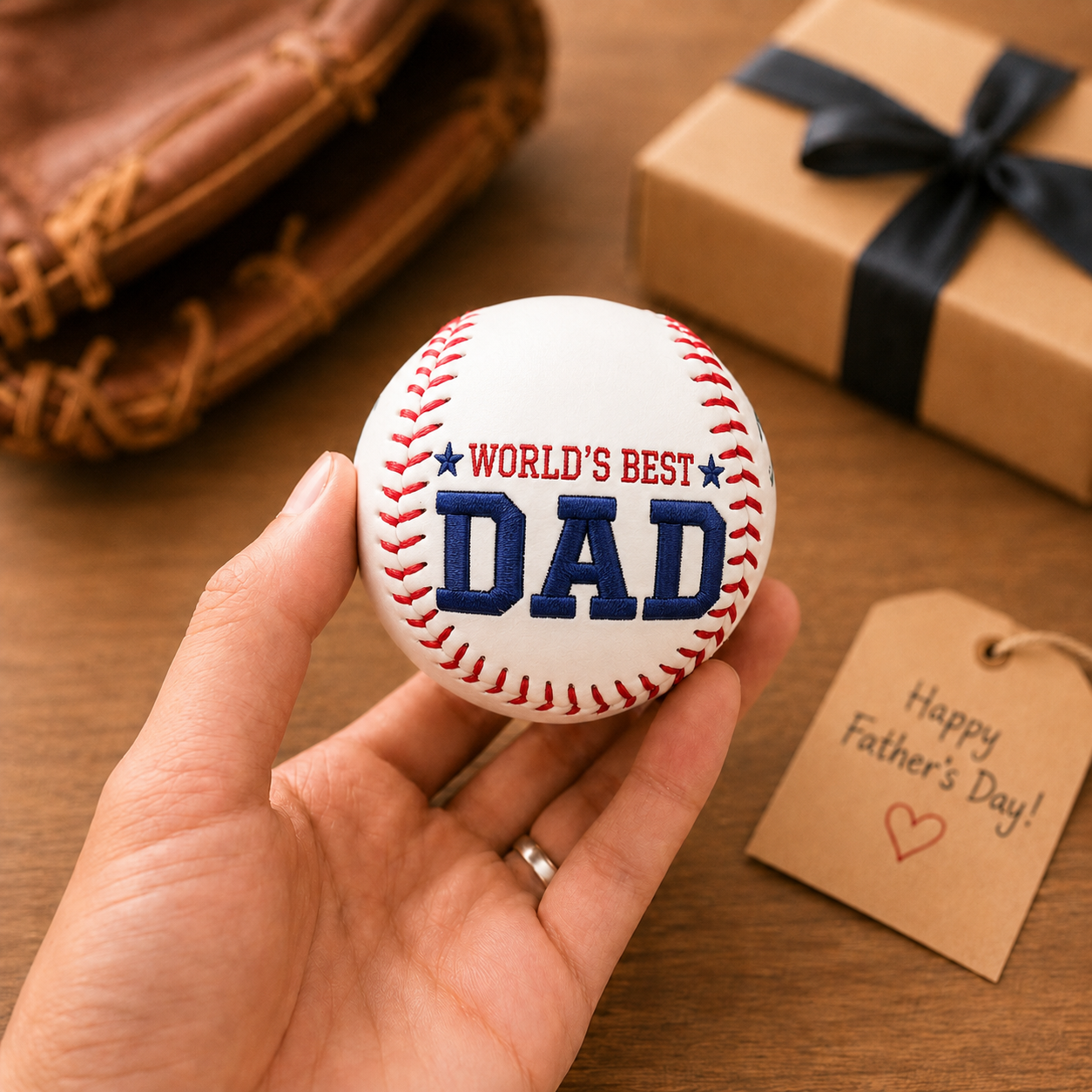 Custom Embroidered Baseball Personalised Keepsake Softball Baseball Gifts Fathers Day Gift from Kids