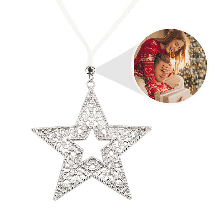 Personalised Photo Projection Snowflake Ornaments with Picture Inside Christmas Tree Decoration Gifts