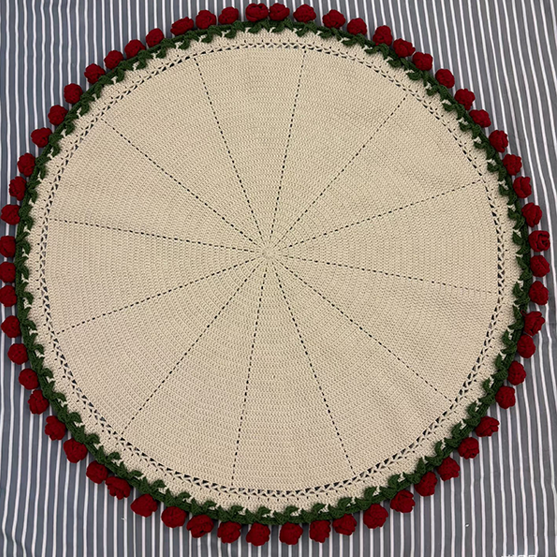 FINISHED Handmade Crochet Flower Throw Blanket Bouquet Rose Bouquet Knitted Bouquet Ready-Made Blanket Mothers Day Gifts