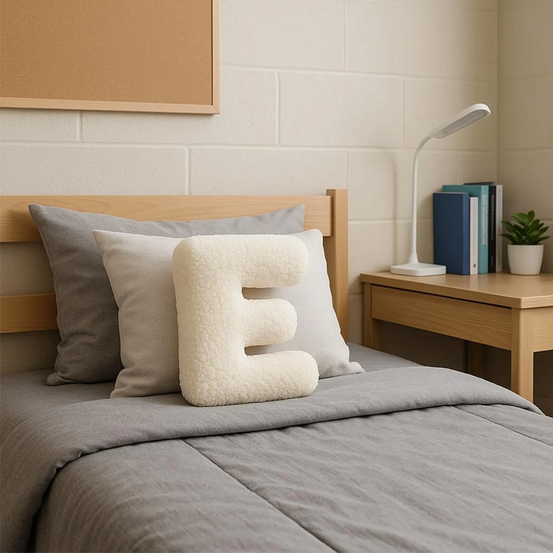 Personalised Alphabet Letter Pillow Embroidered Initial Cushion Nursery Decor Soft Sherpa Dorm Bed Pillow Baby Shower Gift