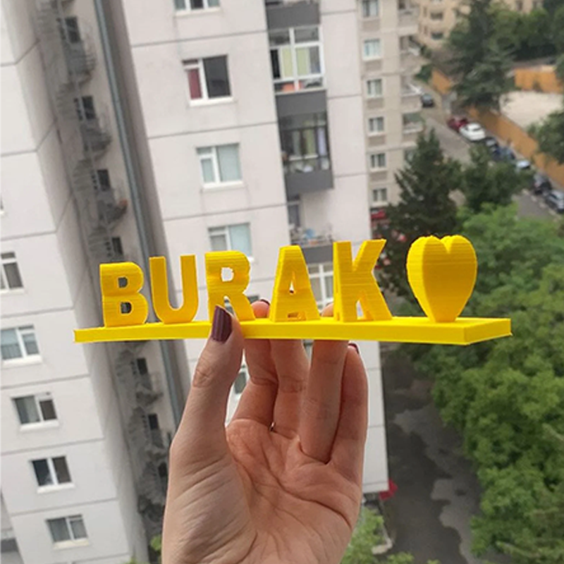 Custom Dual Name Illusion Love 3D Printed Personalised Double Flip Text Name Plate Customized Double Sided Words Plate Best Valentines Gift