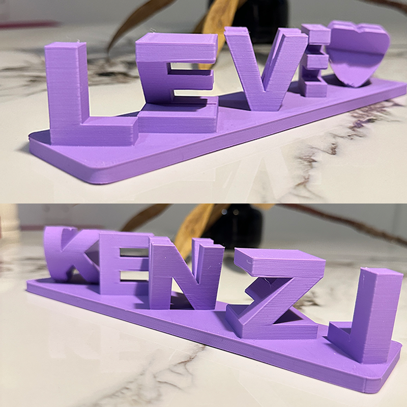 Personalised Dual Name Illusion Love 3D Printed Custom Name Plate Customized Double Sided Words Plate Best Valentines Gift
