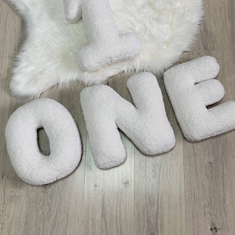 Personalised Alphabet Letter Pillow Embroidered Initial Cushion Nursery Decor Soft Sherpa Dorm Bed Pillow Baby Shower Gift