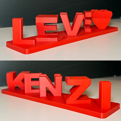 Personalised Dual Name Illusion Love 3D Printed Custom Name Plate Customized Double Sided Words Plate Best Valentines Gift
