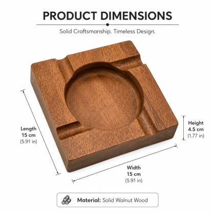 Personalised Cigar Ashtray Engraved Walnut Wooden Cigar Ashtray Cigar Lover Gift