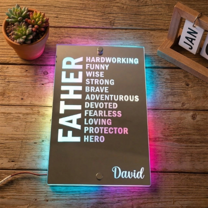 This Is My Father Personalised Name Mirror Light Custom Mirror Lamp Father's Day Gift