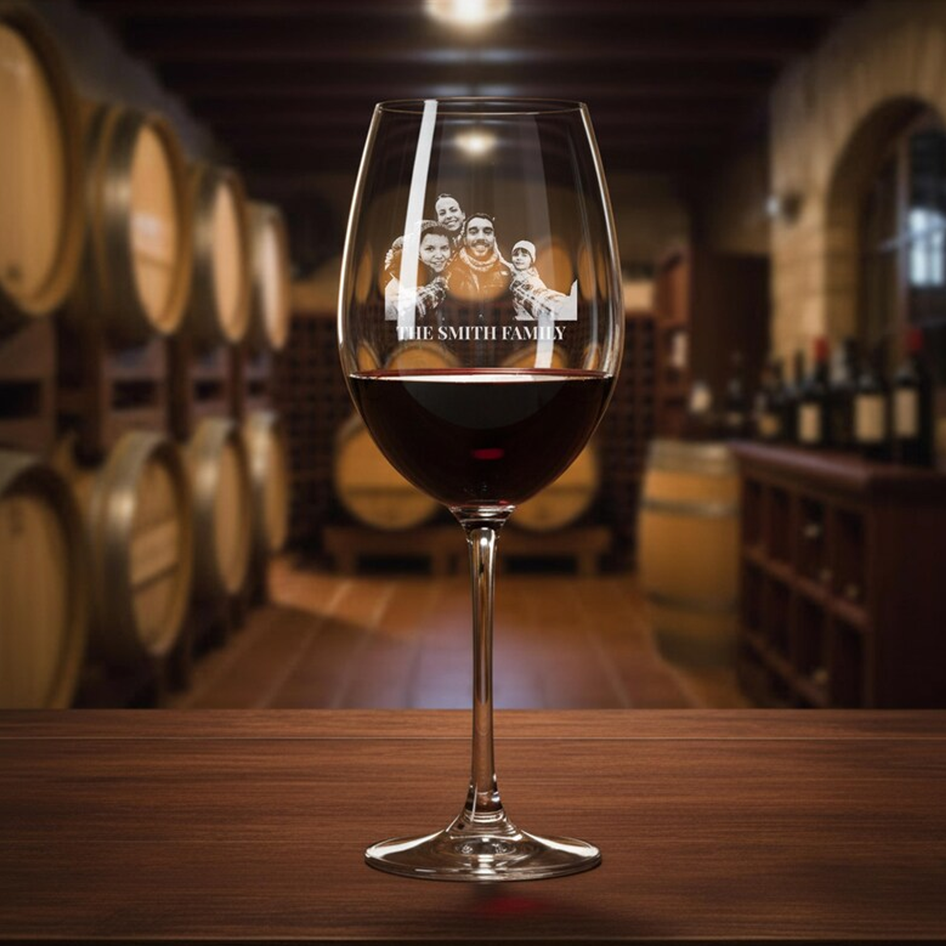 Custom Etched Photo Engraved Wine Glass Personalised Portrait Picture Glass Memorial Gift